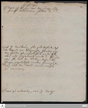 Notizen von Hieronymus Freyer.