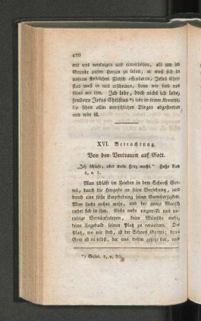 XVI. Betrachtung. Von den Vertrauen auf Gott.