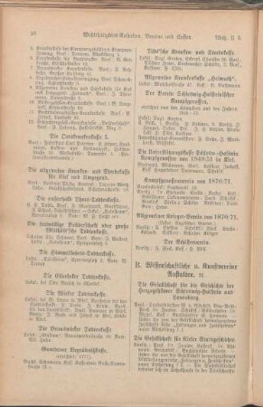 B. Wissenschaftliche u. Kunstvereine Anstalten [et]c.