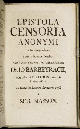 Epistola Censoria Anonymi