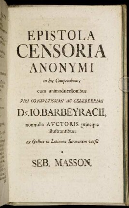 Epistola Censoria Anonymi
