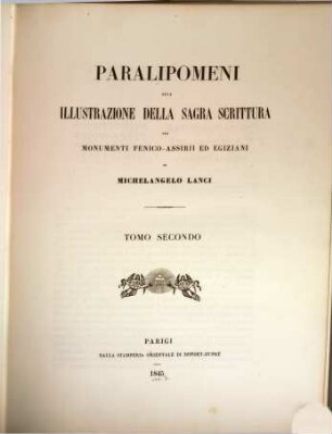 Paralipomeni alla illustrazione della Sagra Scrittura per Monumenti Fenico-Assirii ed Egiziani, 2
