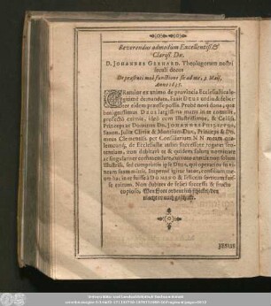 Referendus admodum Excellentiß. & Clariß. DN.