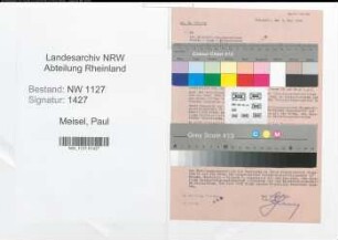 Entnazifizierung Paul Meisel , geb. 00.00.0000 (Oberlandwirtschaftsrat)