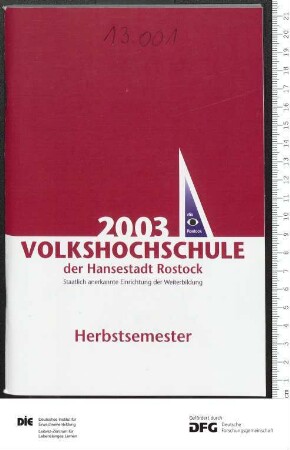 Programm 1. Semester 2003/2004