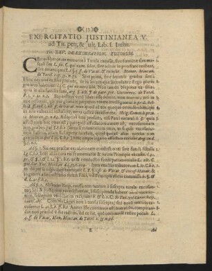 Exercitatio Iustinianea V. ad Tit. pen, & ult. Lib. I. Instit.