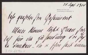 Schreiben an Hermann Muthesius (Brief)
