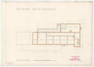 Ideal-Entwurf für ein Kinderheim: Grundriss Kellergeschoss 1:100