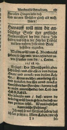 [VII.] Hierauff will nun die andächtige Seele ihre geistliche Gartenmahlzeit bey dem Herrn Jesu halten ...
