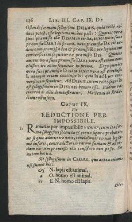 Caput IX. De Reductione Per Impossibile.