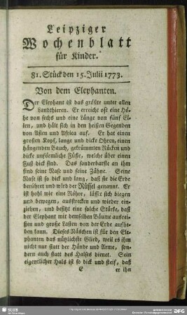 81. Stück den 15. Julii 1773