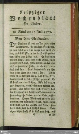 81. Stück den 15. Julii 1773