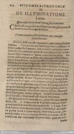 II. DE ILLUMINATIONE Lunae.