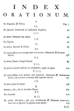 Index Orationum.
