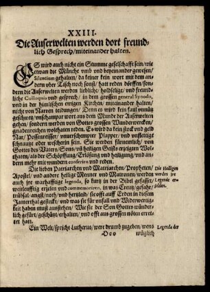 XXIII. Die Auserwelten werden dort freundlich Gesprech/ miteinander halten.