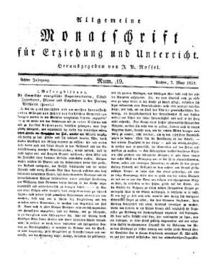 Gesangsbildung : an sämmtliche evangelische Superintendenten, Schul-Inspektoren, Pfarrer und Schullehrer in der Provinz Westphalen ; (Forts.)
