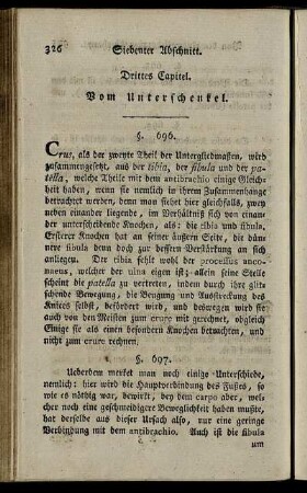 Drittes Capitel. Vom Unterschenkel. § 696-698.