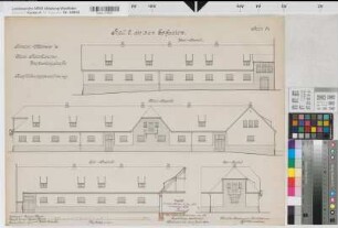 Münster (Münster) Trainkaserne Stall 2 (3.u.4. Eskadron) Bl. 21 Ansichten (1913)1917 (1920) 1 : 100 50 x 66 farb. Druck Maschke, Regierungsbaumeister Hochbauamt Münster