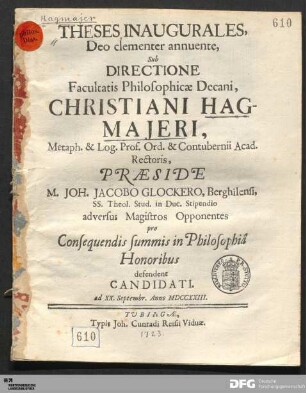 Theses inaugurales, Deo clementer annuente