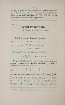 [A4 a] Note sur les groupes finis.