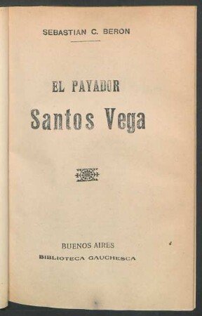 El payador Santos Vega