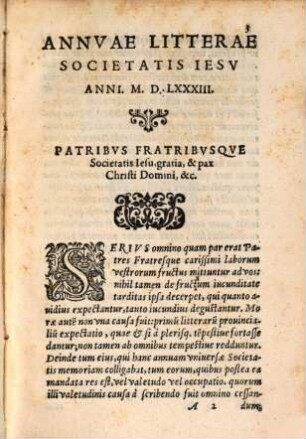 Annuae litterae Societatis Jesu : anni ... [2.] 1583 (1585)