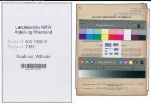 Entnazifizierung Wilhelm Kuehnen , geb. 22.03.1889 (Landwirt)