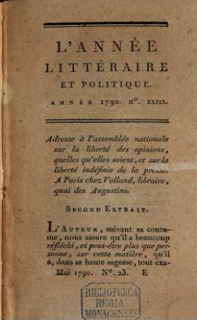 L' année littéraire et politique. 1790,4, 1790,[4]