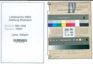 Entnazifizierung Wilhelm Lanio , geb. 29.01.1898 (Postbeamter)