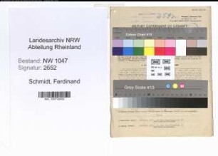 Entnazifizierung Ferdinand Schmidt , geb. 30.04.1898 (Angestellter)