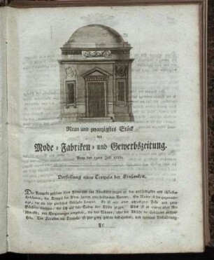 Neun und zwanzigstes Stück. Prag den 19ten Juli 1788.