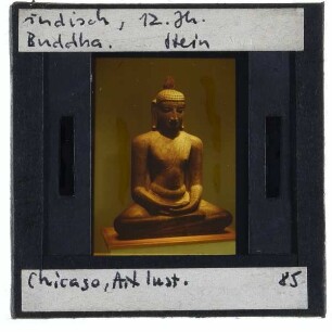 Indische Plastik, Buddha Shakyamuni in Meditation (Dhyanamudra)