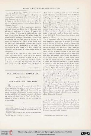 Due architetti Napoletani del Rinascimento