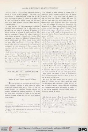 Due architetti Napoletani del Rinascimento