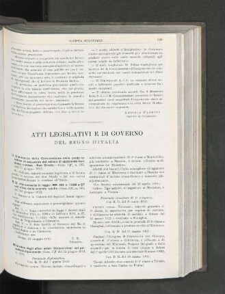 Atti Legislativi E Di Governo.