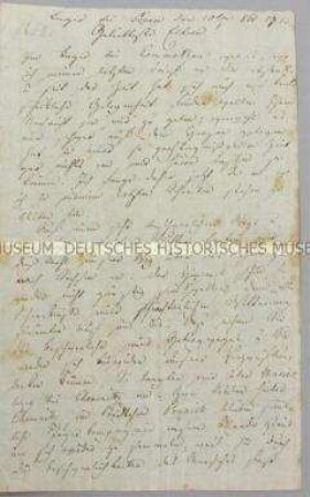 Brief des Peter Daniel Hauschild an seine Eltern; Pegau, 20. Oktober 1813