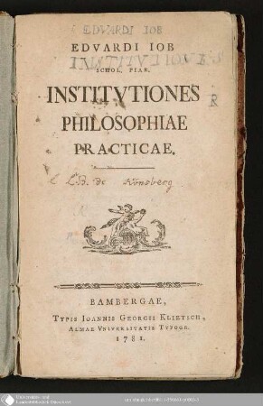 Edvardi Iob Institvtiones Philosophiae Practicae