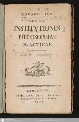 Edvardi Iob Institvtiones Philosophiae Practicae