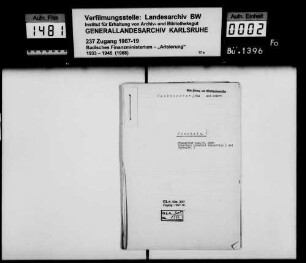 Oppenheimer, Max & Elias Strauss in Mannheim Käufer: Albert Feil, Uhrmacher in Stuttgart Lagerbuch-Nr. 2520 Mannheim