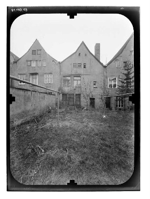 Wismar-Altstadt, Krämerstraße. Wohnhäuser. Hofansicht