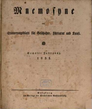 Mnemosyne. 1831