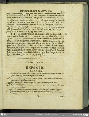 Caput LXIX. De Expensis