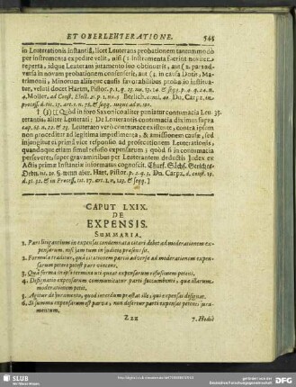 Caput LXIX. De Expensis