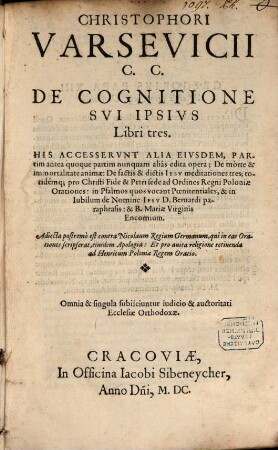 De Cognitione sui ipsius libri tres