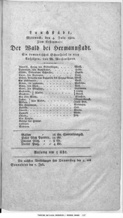 Der Wald bei Hermannstadt