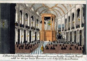 Castrum doloris des Königs Friedrich August I. von Sachsen in der Hofkirche zu Dresden