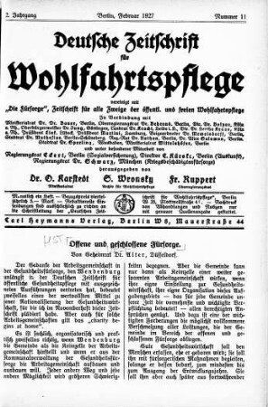 Offene und geschlossene Fürsorge