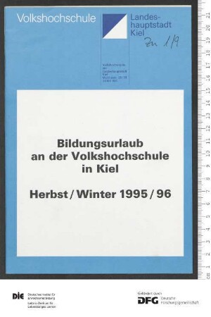 Programm für Bildungsurlaub 1. Semester 1995/1996