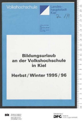 Programm für Bildungsurlaub 1. Semester 1995/1996