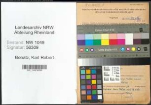 Entnazifizierung Karl Robert Bonatz , geb. 25.04.1888 (Lehrer)